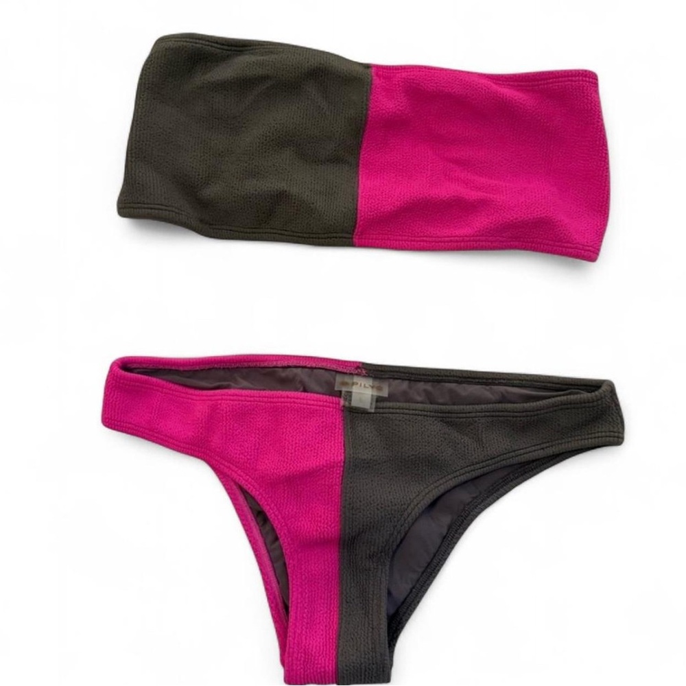 PQ Swim Pink and Black Bikini Set